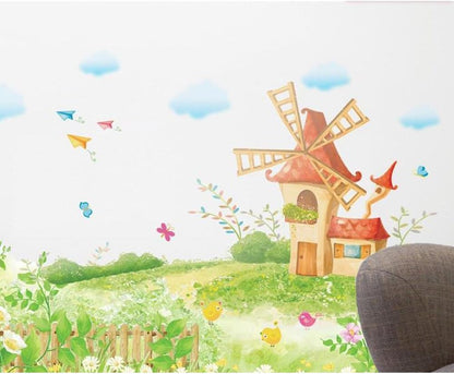 BEST OF BEST Windmill House Meadow Wall Sticker XL8025