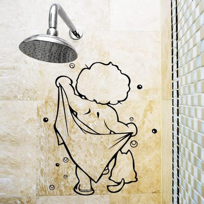 MXIAOXIA Shower Glass Door Stickers Bathing Wall Removable For Bathroom Decor Art Decals