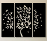 Set of 3 Panels Tree of Knowledge and Wisdom Interior Design Wall sticker