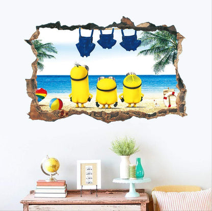 Wall Sticker Minions Poster Wall Decoration Door Sticker Home Decoration Wall Art Gift