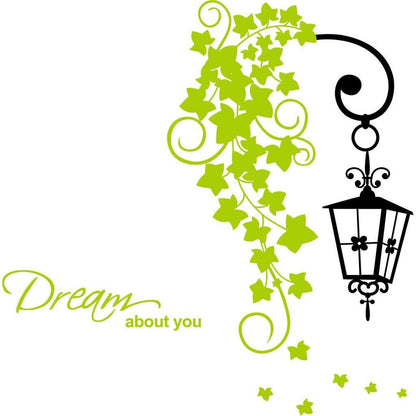 ay7183 street leaves wall decal wallsticker decoration 50x70cm