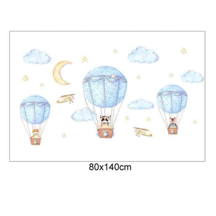 JM7343 Cute Hot-air Balloon Design Wall Sticker