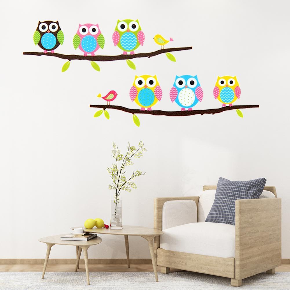 LM1403 Cartoon Children's Home Room Bedroom Decorative Cute Owl Animal Wall Sticker