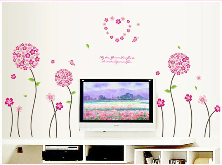 Delight Art Beautiful Flower with Leaf Wall Sticker size 50x70 ay7055a