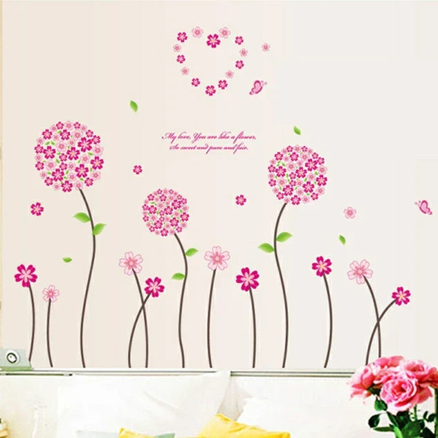 Delight Art Beautiful Flower with Leaf Wall Sticker size 50x70 ay7055a