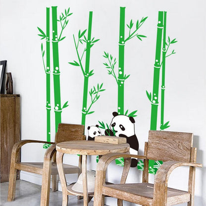 PVC Cute Cartoon Panda Bamboos Decor Wall Stickers Art Decal Removable For Children's Room Decor Bedroom Sitting Room Sofa TV Background By Kamay's CJM7169