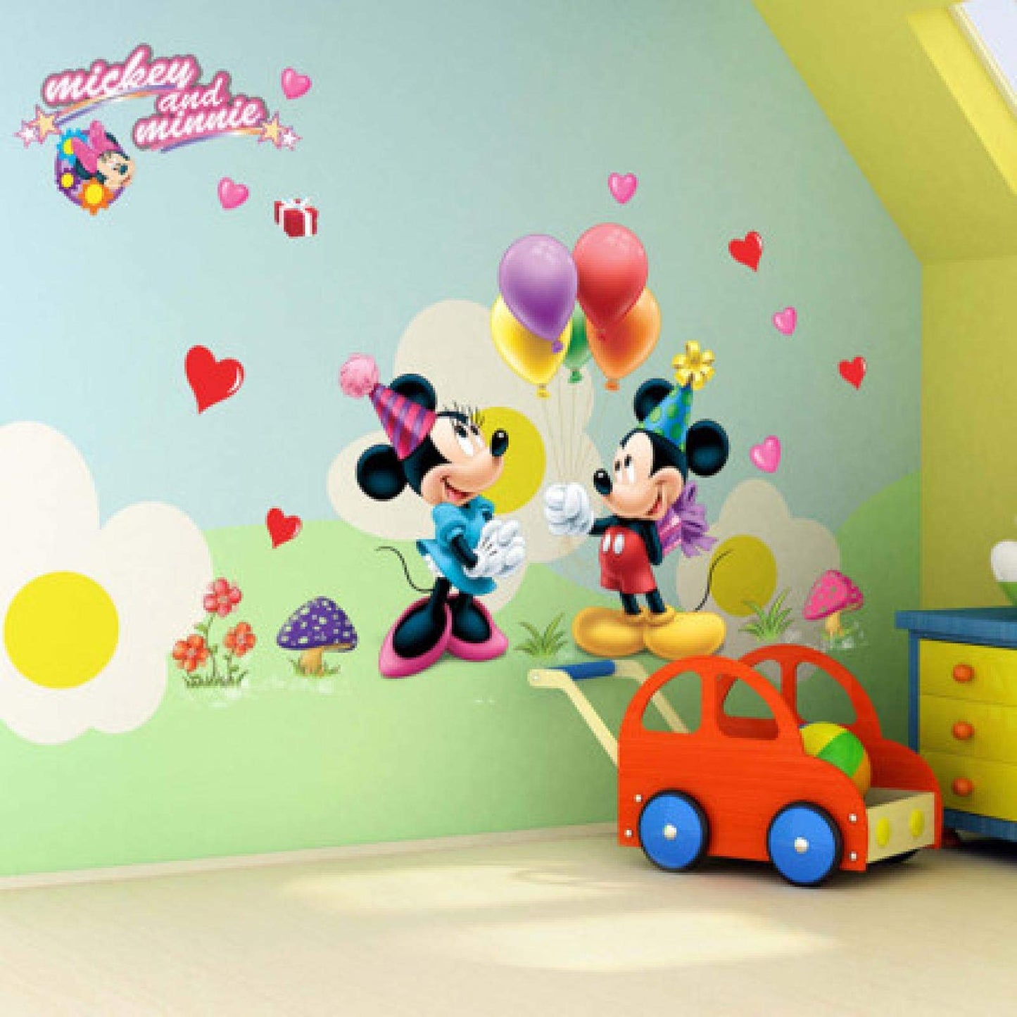 Children's Room Wall Sticker Mickey Minnie Removes Cartoon Wall Sticker Bedroom Nursery Wallpaper Sticker Mickey Baby Paradise