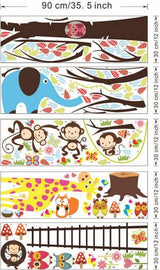 Owls Monkeys Lion Elephant Birds Flowers Tree Ladder Wall Decal PVC Home Sticker House Vinyl Paper Decoration WallPaper Living Room Bedroom Kitchen Art Picture DIY Murals Girls Boys kids Nursery Baby