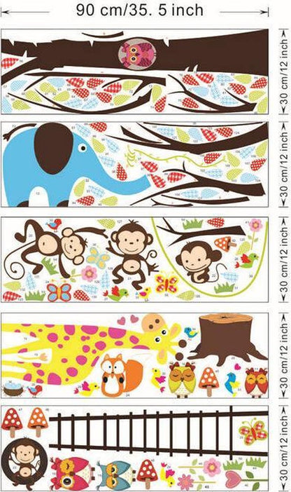 Owls Monkeys Lion Elephant Birds Flowers Tree Ladder Wall Decal PVC Home Sticker House Vinyl Paper Decoration WallPaper Living Room Bedroom Kitchen Art Picture DIY Murals Girls Boys kids Nursery Baby