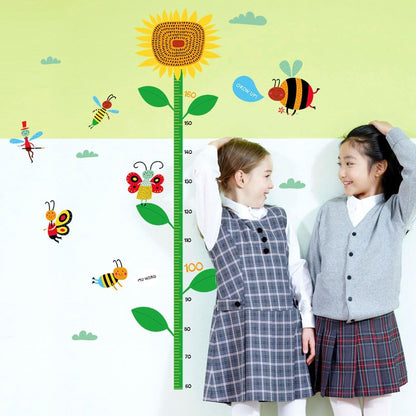 Sks7059 Height Growth Chart for Kids, Height Chart Wall Hanging, Wall Decor, Sunflower Height Growth Measurement Chart for Kids, Wall Art Stickers for Nursery