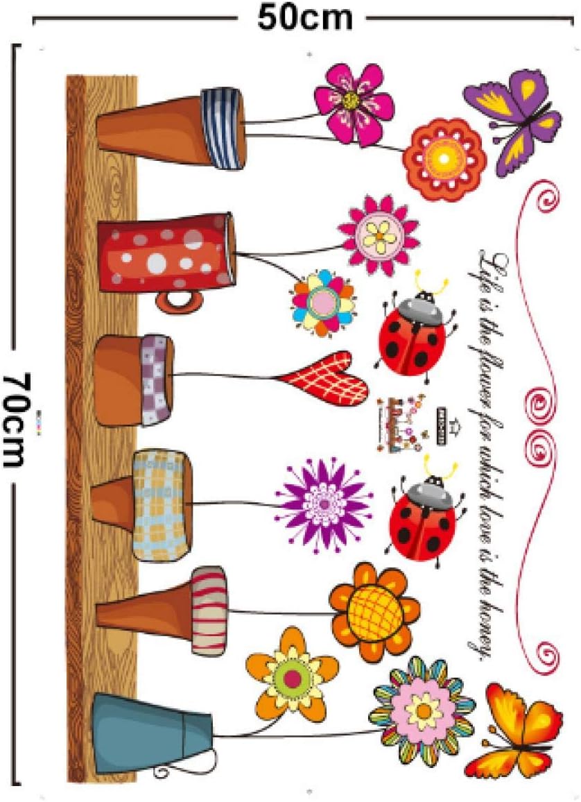 Jm5120 WALLSTICKER COLOR POT BUNGA FLOWER WALL STICKER STIKER