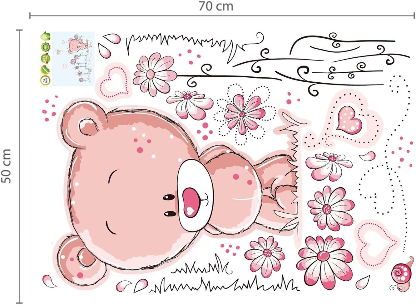 Teddy Bear Childrens Kids Nursery Baby Bedroom Wall Sticker sAy7017