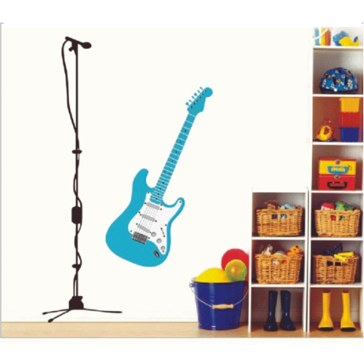 Guitar stickers dance music studio decoration removable wall stickers bedroom cupboard decorate home decor ay9115