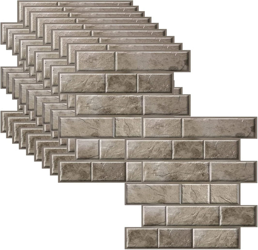 MANMEMU Stone Wallpaper, 3D Self-Adhesive Wall Panels for Furniture, Wall Door, Waterproof, Vintage Decorative