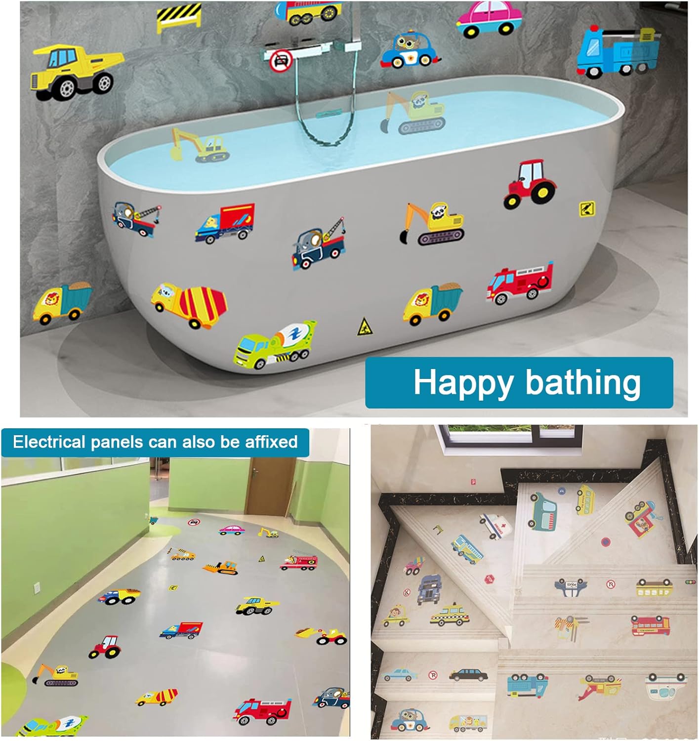 HCHinn Spring Summer Window Clings Double Sided Car Excavator Pattern Window Decals Stickers Decals for Kids Window Glass Spring Party Decorations 66 Pcs