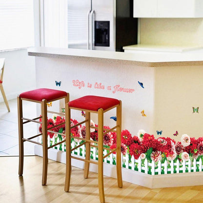 SAMHEZ SK7002 Red Roses Hedge Wall Sticker [50 x 70 cm]