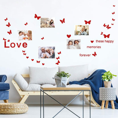 sourcing map Délicat Papillon Modèle Mur Autocollants Amovible Art Mural Papier pour Salle Chambre TV Mur Décalque