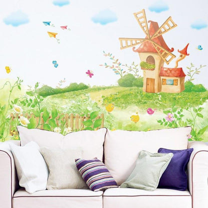 BEST OF BEST Windmill House Meadow Wall Sticker XL8025