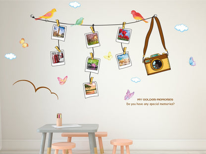 Solimo Wall Sticker for Living Room (Travel Photo Gallery, Ideal Size on Wall, 180 cm X 100 cm), PVC Vinyl