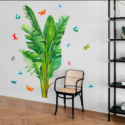 HM92059 Indian Royals Tropical Palm Leaf Plants Kids Self Adhesive Home Décor Wall Sticker (60 CM X 90 CM)