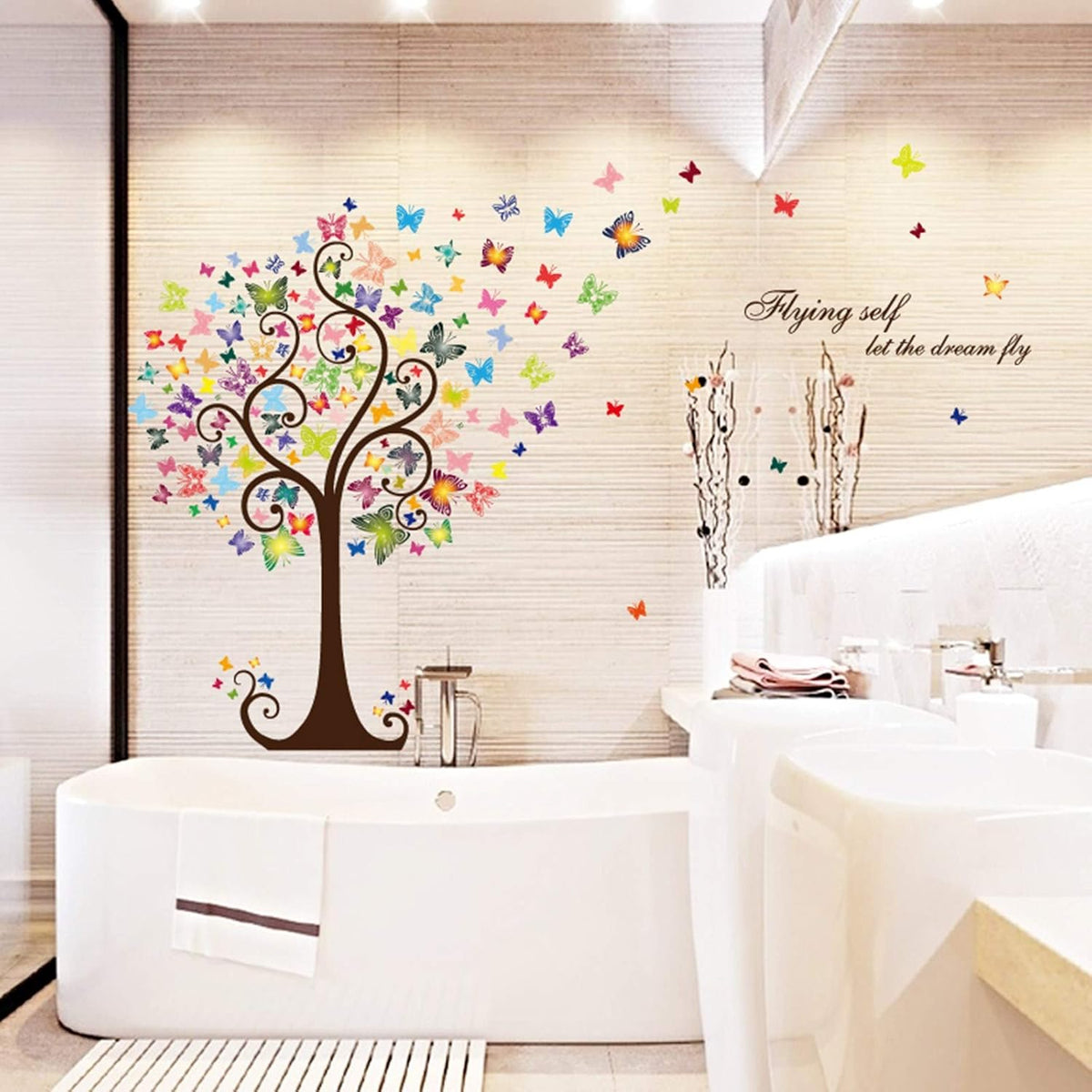 Butterfly Tree Home Decor adesivo de parede art stickers 3D DIY wallpaper decoration for kids room wall decals Hm92007