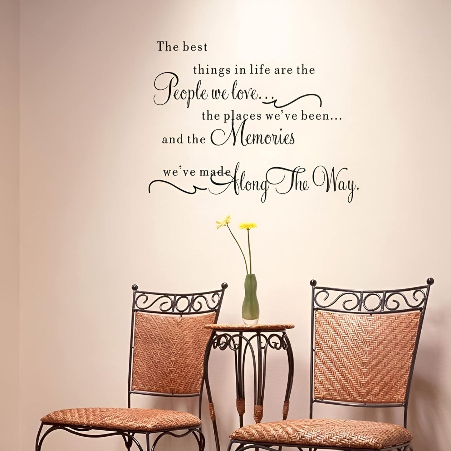 The best things in life are the people we love, the places you've been the memories you've made along the way, Family Wall Art Wall Stickers Dz021  Size 60x35cm