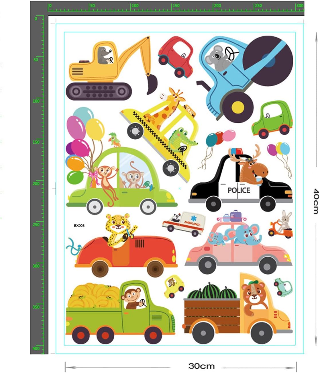 HCHinn Spring Summer Window Clings Double Sided Car Excavator Pattern Window Decals Stickers Decals for Kids Window Glass Spring Party Decorations 66 Pcs