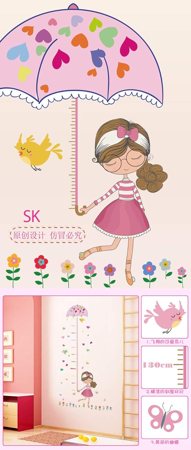 Sk7043 Umbrellas Girl Wall Sticker