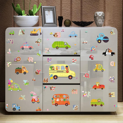 HCHinn Spring Summer Window Clings Double Sided Car Excavator Pattern Window Decals Stickers Decals for Kids Window Glass Spring Party Decorations 66 Pcs