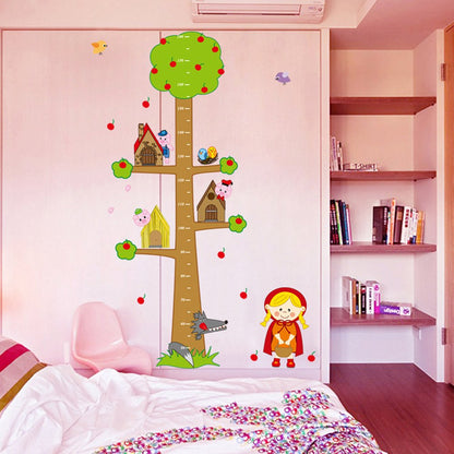 Abc 1038 Kid's Little Red Riding Hood and Tree Height Chart Wall Stickers