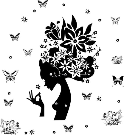Wall Decal Sticker On The Removable Stickers Black Rose Girl Mural Paster Kids Rooms DM5700018