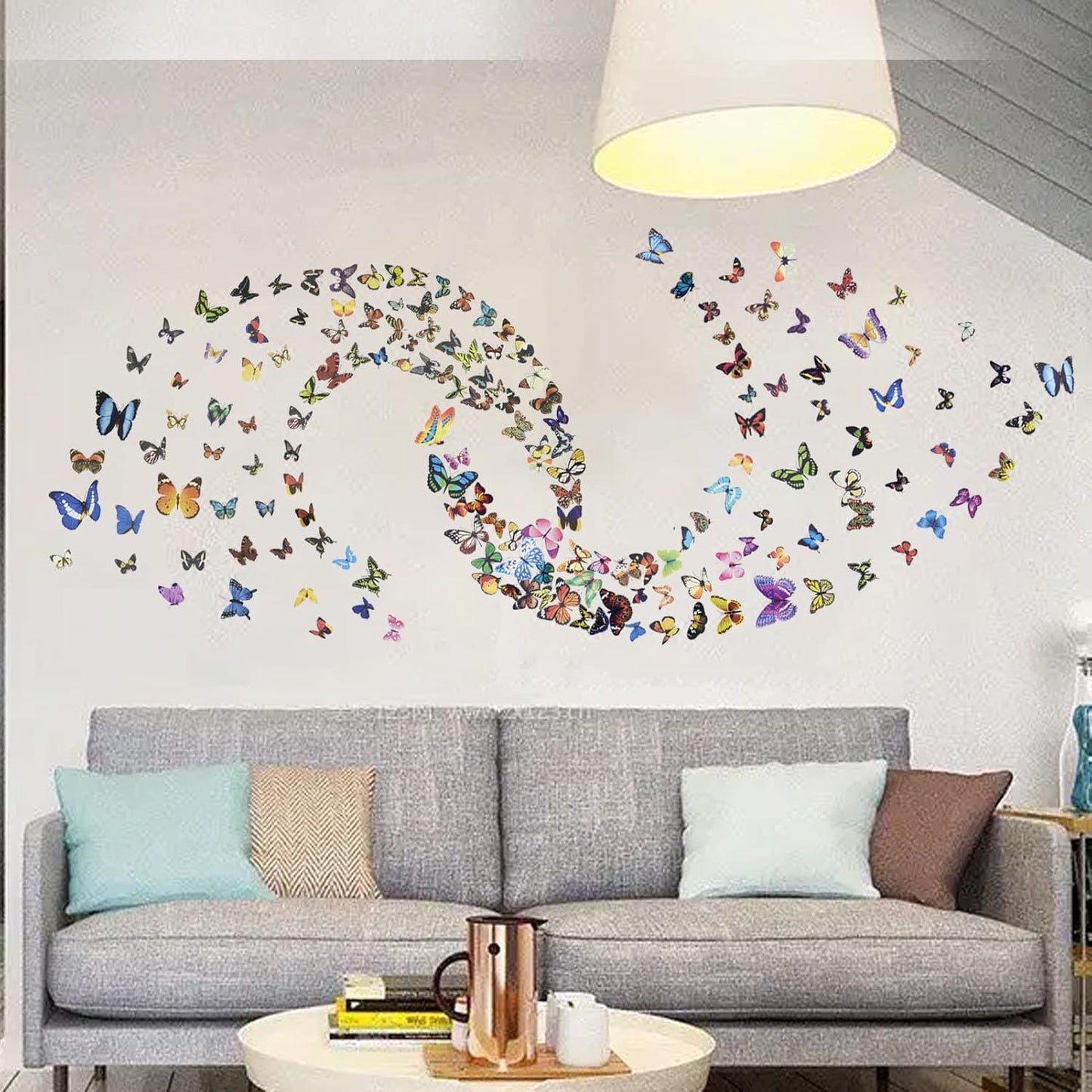 Butterfly Wall Sticker, Peel and Stick Wall Art Decal, Butterfly DIY Craft Decoration for Girl Kid Room Nursery Classroom Bedroom Bathroom Office Decor Aesthetic