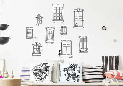 Abstract Doors Windows and Cupboard Wall Sticker