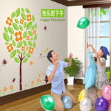RELIZA WALL STICKER GREEN TREE KITTENS GREEN TREE WALL STICKER size 60x90 ay208