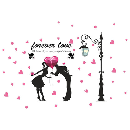 Forever Love Angel Cat Wall Sticker Romantic TV Background Home Decoration