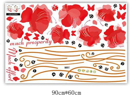 Beautiful Flowers Butterflies Trees Wall Stickers XL8159