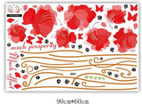 Beautiful Flowers Butterflies Trees Wall Stickers XL8159