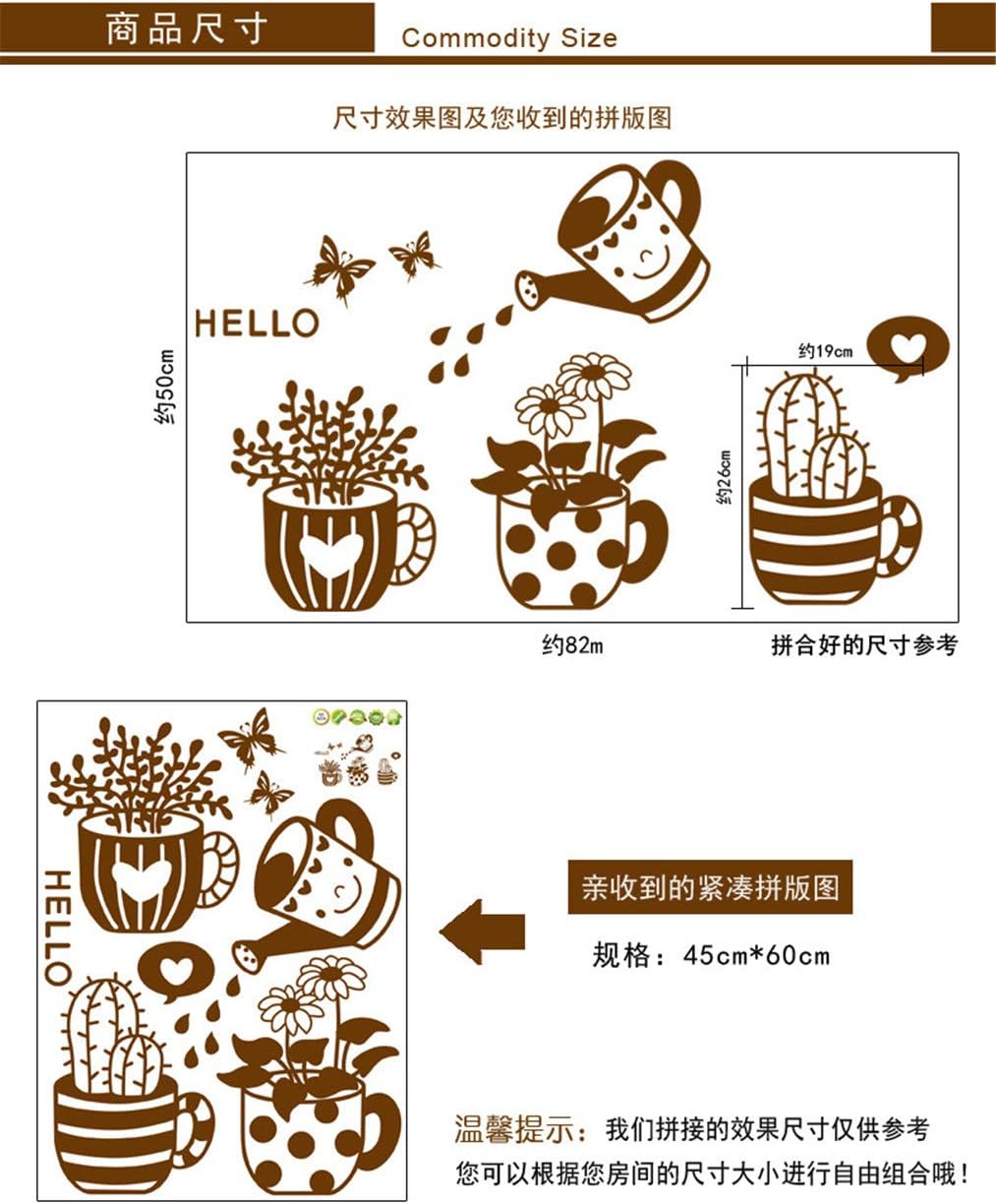 SAMHEZ AY6018 Potted Plants Wall Sticker [45 x 60 cm]