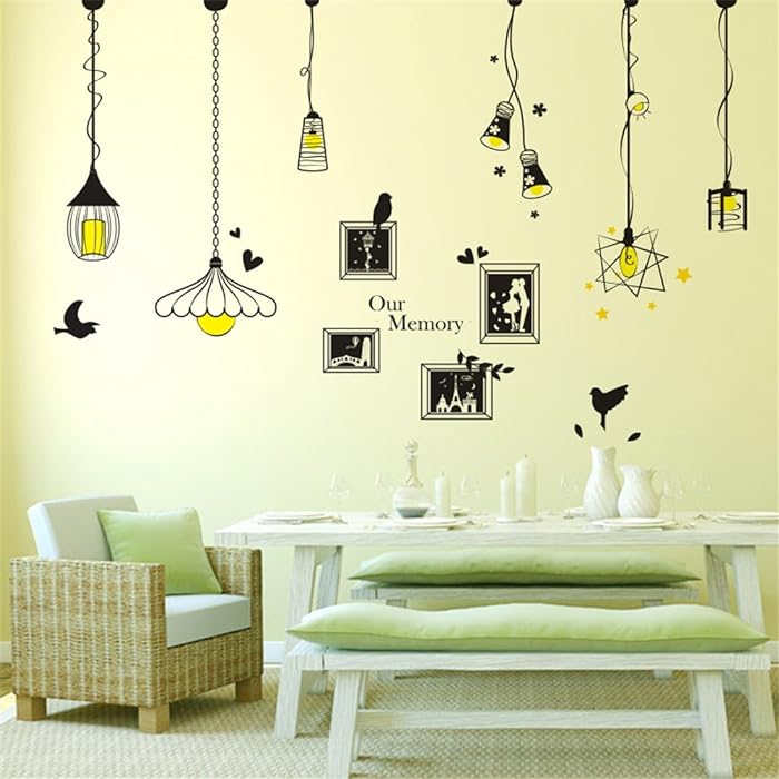Modern creative wall stickers Living room Bedroom sofa restaurant background wall decoration stickers fashion creative wall stickers personalized wallpaper, pendant lamp photo Frame wall Xh5312c