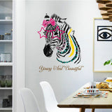 Butterflies Flowers Trees Wall Stickers Cartoon Animals Removable Wall Decals Home Decor Art Mural Baby Boys Girls Kids Bedroom Kitchen Room Decoration Wall Sticker (Beautiful Zebra)