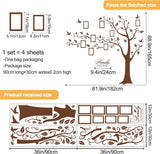Large Family Photo Tree Wall Sticker 3D Peel and Stick Vinyl Photo Frame Tree Wall Decals Removable Quotes Leaf and Birds Wall Decor for Home Kids Bedroom