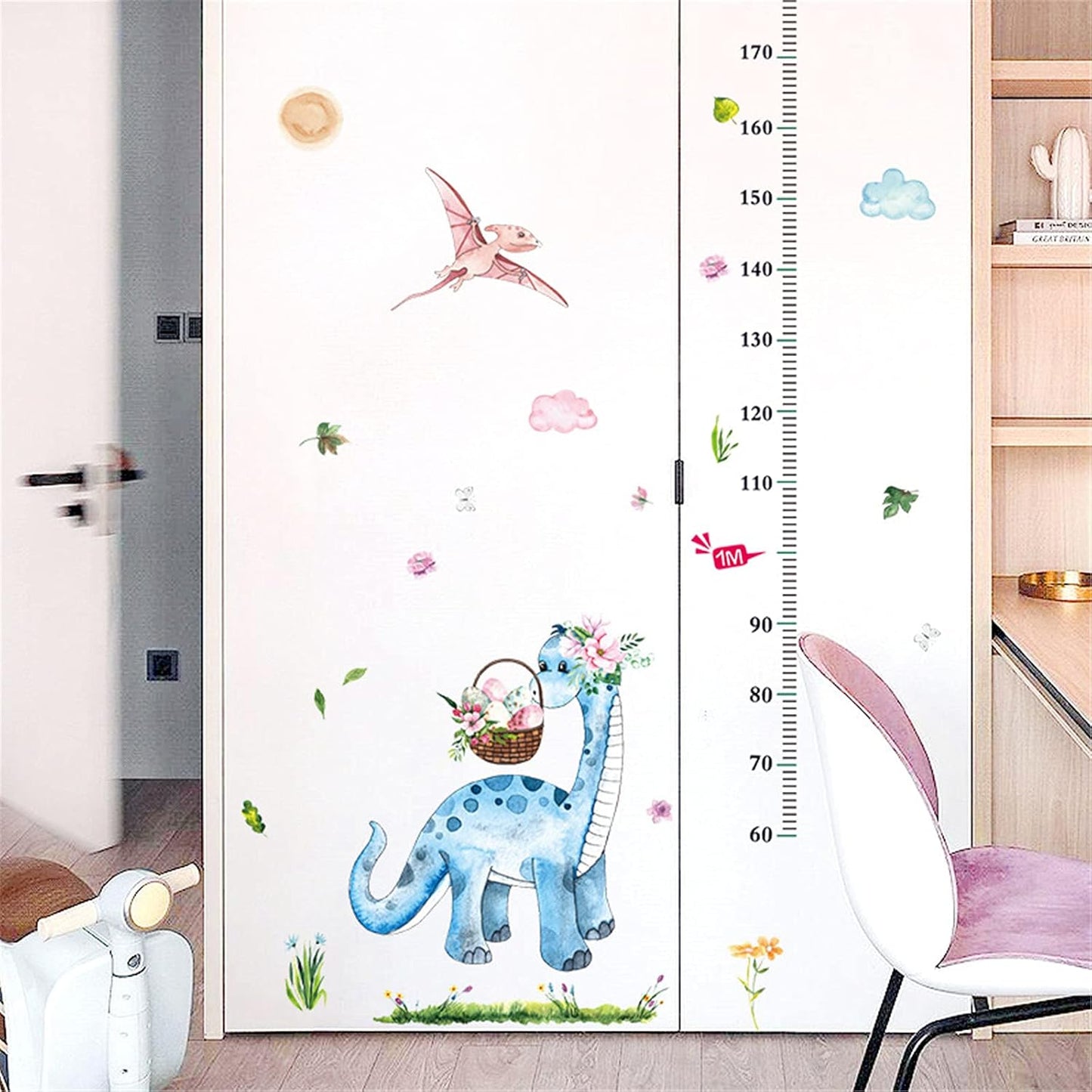 Sk7218 Ellis Kas Shooting Basketball Growth Chart for Kids,Height Chart Ruler Decor for Baby Nursery,Animals Cartoon Wall Stickers Perfect for Kids Nursery Bedroom Living Room