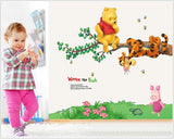 Jaamso Royals 'Cartoon Animals Elephants Coconut Trees' Wall Sticker (Vinyl, 46 cm x 5.1 cm x 5.1 cm, AY639A)