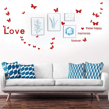 sourcing map Délicat Papillon Modèle Mur Autocollants Amovible Art Mural Papier pour Salle Chambre TV Mur Décalque