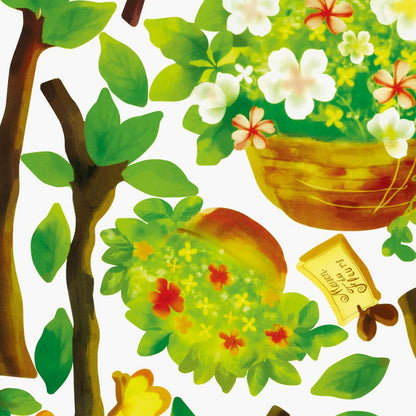 Home Centre Corsica - Green PVC Tree Detailed Wall Decal - 50x70cm, Standard