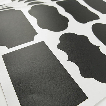Self-Adhesive Labels, Black, Blackboard Stickers, Waterproof Labels Self-Adhesive with Erasable Chalk Marker, Labelling Stickers for Jars,  for Kitchen Spice Jars, Jams etc.