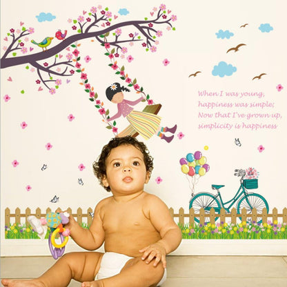 Butterfly Flowers Trees Cartoon Animals Wall Stickers