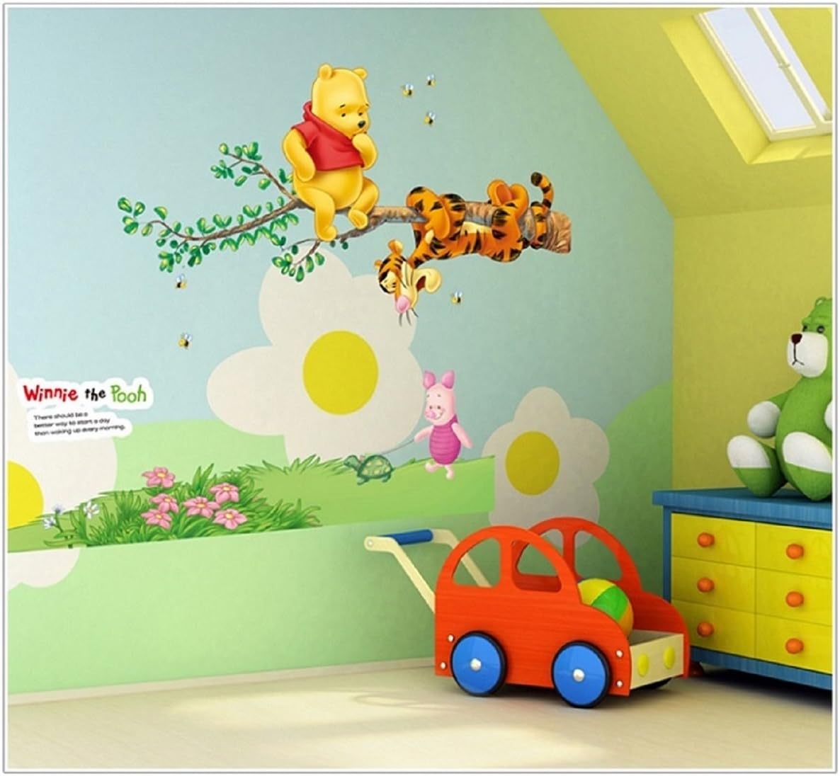 Jaamso Royals 'Cartoon Animals Elephants Coconut Trees' Wall Sticker (Vinyl, 46 cm x 5.1 cm x 5.1 cm, AY639A)