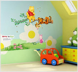 Jaamso Royals 'Cartoon Animals Elephants Coconut Trees' Wall Sticker (Vinyl, 46 cm x 5.1 cm x 5.1 cm, AY639A)