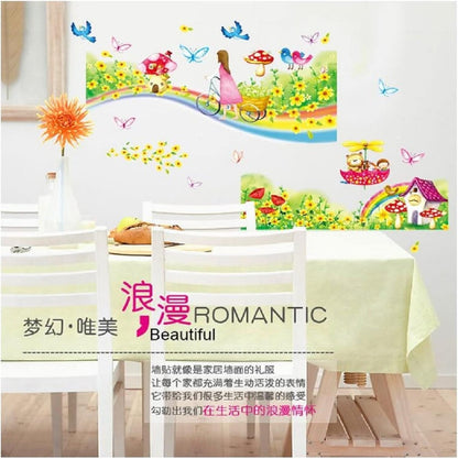 Wall sticker factory-three generations of large wall stickers dream rainbow AY7163